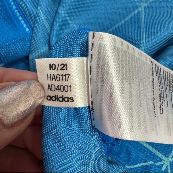 Adidas Men’s Performance Polo Shirt | Blue Geometric Print | Size L - Picture 7 of 9